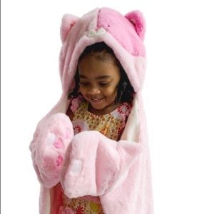 Character capes wearable hooded cover-up transforms into a kitty cat